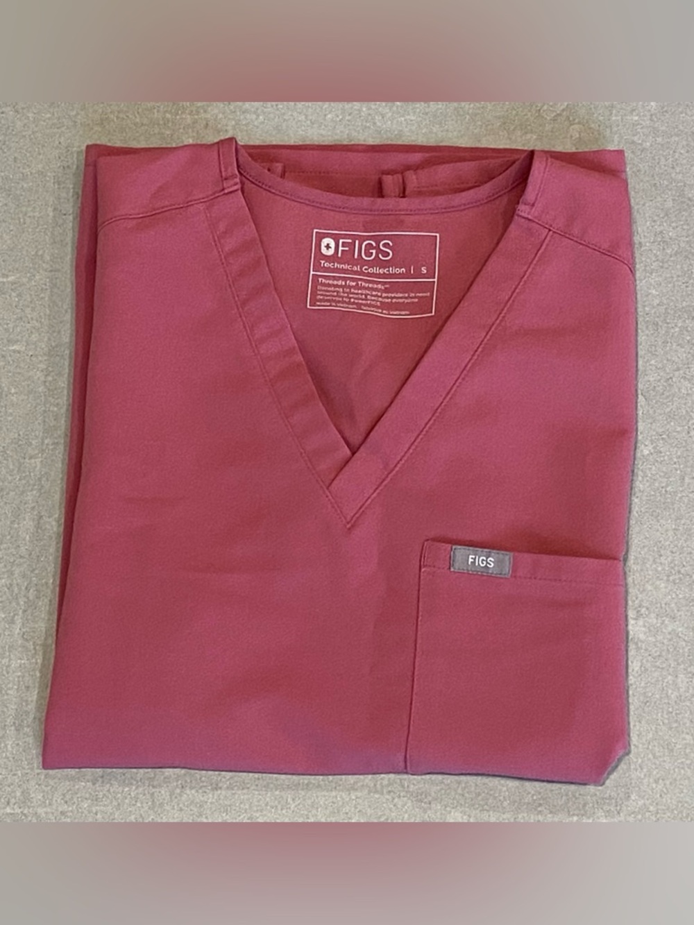 FIGS Catarina 1-Pocket Scrub Top in BCA quartz pink #PO 2961